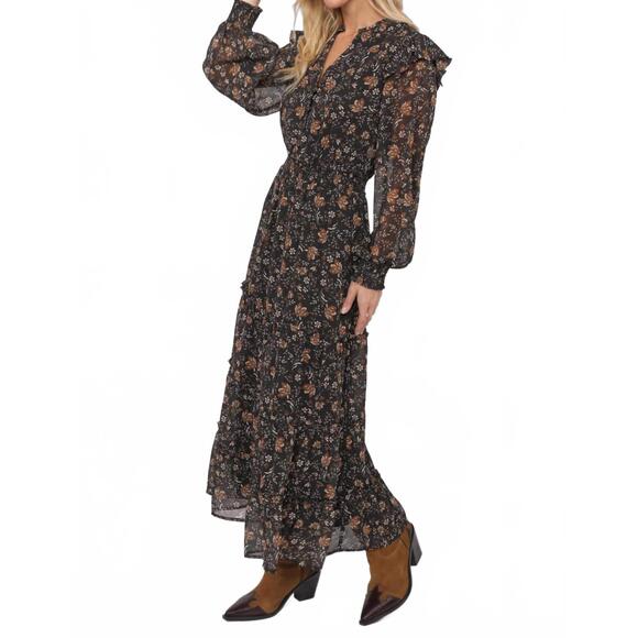 NEW SAGE THE LABEL timeless tiered maxi dress in black - Picture 3 of 4